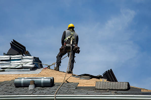 Professional Gutter Installation technician working in Elizabeth, IL